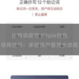 比特派提现 Bitpie钱包使用技巧：多链资产管理全攻略