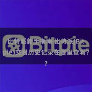 比特派新手指南 比特派(Bitpie)交易历史记录在哪里查看？